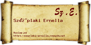 Széplaki Ernella névjegykártya
